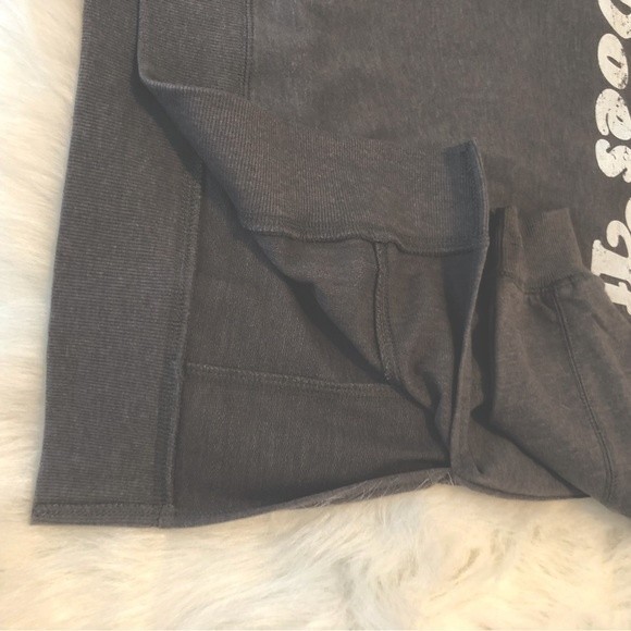 Wildfox Statement Sweatshirt Gray Distressed Easy Does It - Picture 4 of 5